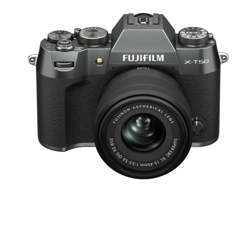Kit de cámara sin espejo Fujifilm X-T50 antracita plata + XC15-45mm